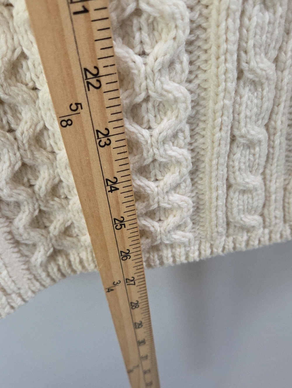 Kilronan Knitwear Ivory Merino Wool Cable-Knit Button Cardigan Sweater Sz S - Picture 5 of 10